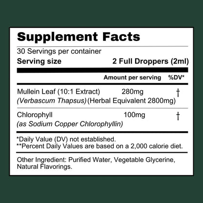 Organic Mullein Leaf Extract + Chlorophyll Drops